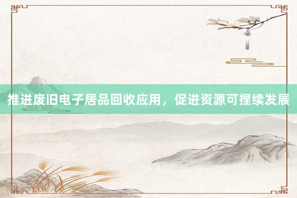 推进废旧电子居品回收应用，促进资源可捏续发展